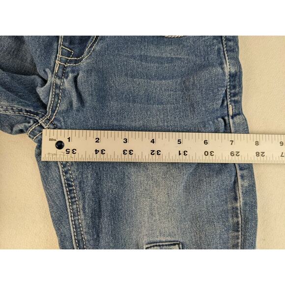 Girls Vigoss the Jagger Skinny Jeans Size 12 Distressed Patch Blue Denim - Picture 8 of 11